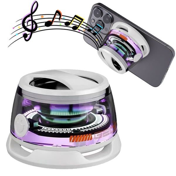 Portable Bluetooth Speaker G200 RGB Lighting Speaker BT5.3 Mini Sound Box 7 Hours Playback Magnetic Phone Holder Silicone Back Scrub Bath Brush
