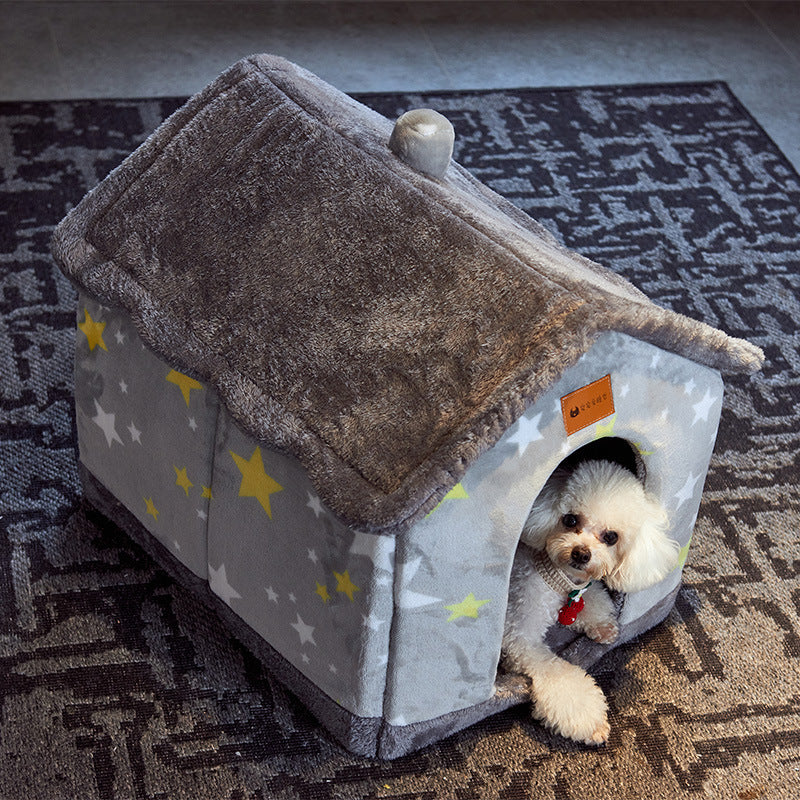 BLYNTRA Foldable Dog House – Warm Winter Pet Bed & Cat Cave BLYNTRA