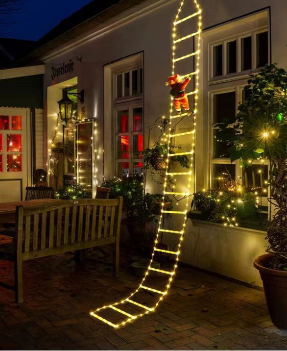 Santa Ladder Light Festoon by BLYNTRA – Holiday Window & Wall Decor BLYNTRA