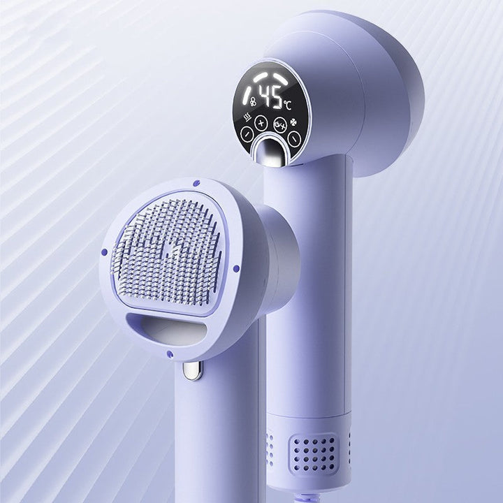 GroomEase Silent Pet Hair Dryer & Comb Silicone Back Scrub Bath Brush