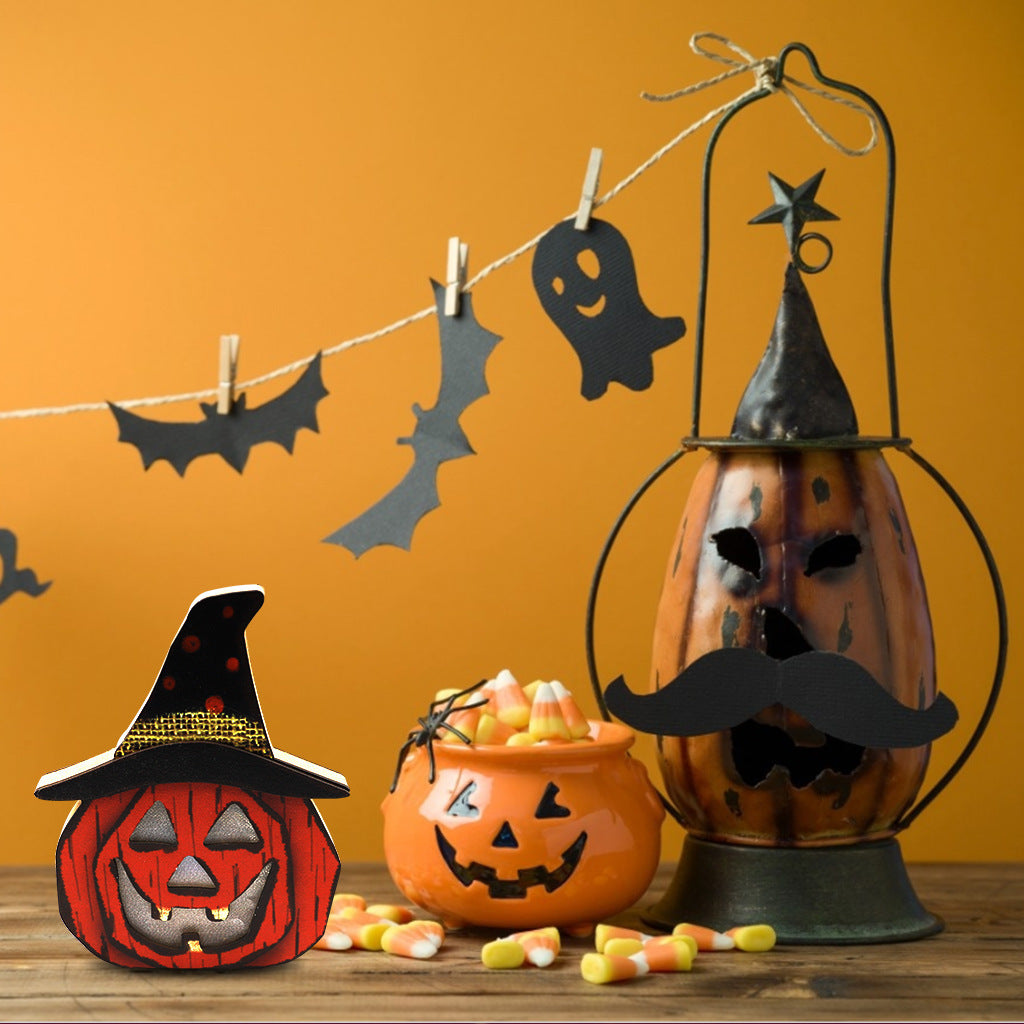 BLYNTRA Halloween Lamp – Warm Wooden Glow for Spooky Nights BLYNTRA