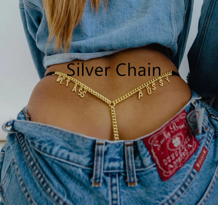 Custom Name Lace Thong & Body Chain Set Silicone Back Scrub Bath Brush