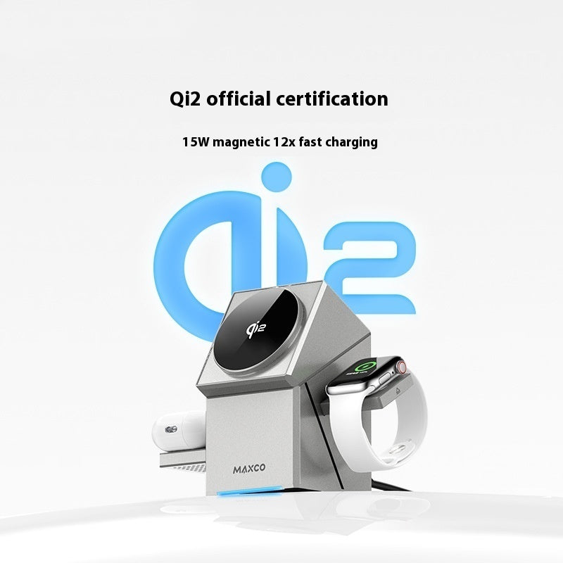 Qi2 Magnetic Charger | Rotating Wireless Fast Charge Silicone Back Scrub Bath Brush