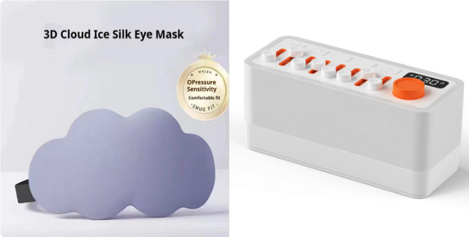 DreamAura White Noise Sleep Machine & RGB Light Silicone Back Scrub Bath Brush