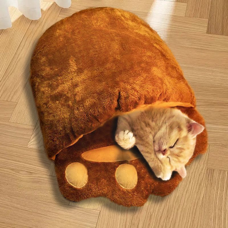 BLYNTRA Bear Paw Plush Pet Bed – Thickened Semi-Closed Cat & Dog Nest BLYNTRA