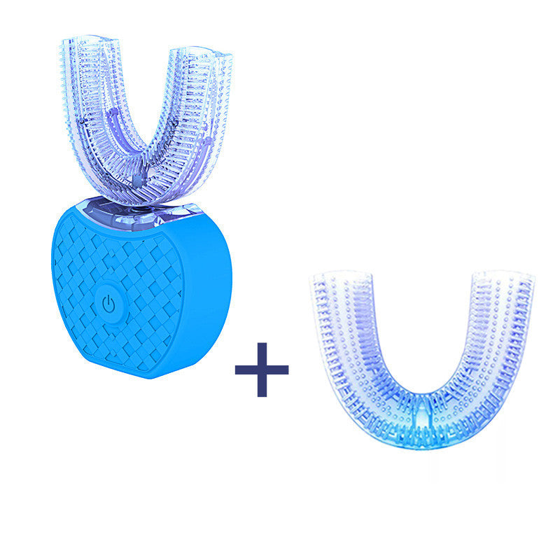 BLYNTRA Smart U-Type Toothbrush – 360° Clean, Blue Light, USB Silicone Back Scrub Bath Brush