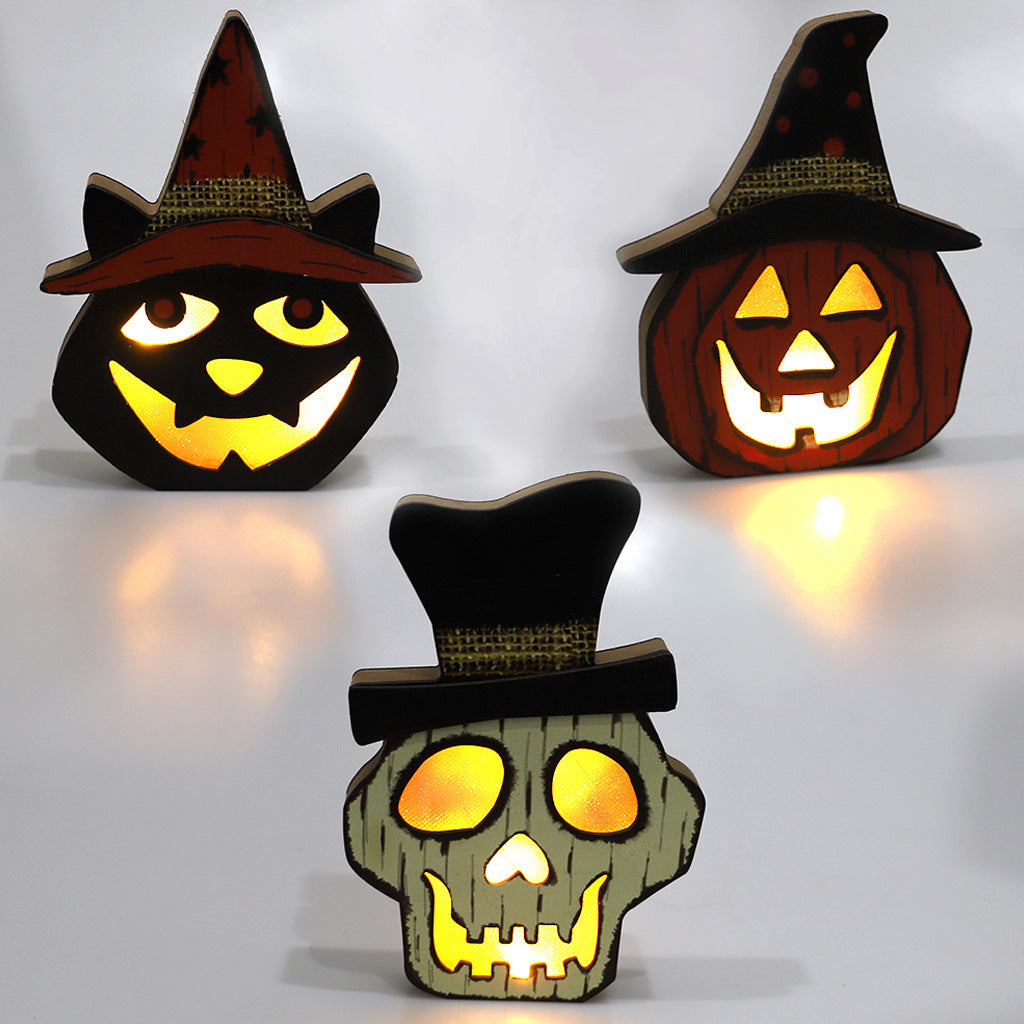 BLYNTRA Halloween Lamp – Warm Wooden Glow for Spooky Nights BLYNTRA