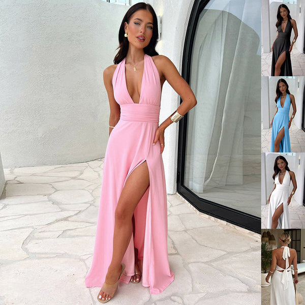 Velora Vibe Halterneck Slit Dress Silicone Back Scrub Bath Brush