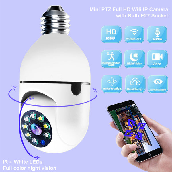 BLYNTRA Smart E27 WiFi Camera Bulb – 1080P, 4x Zoom, Alarm Monitor
