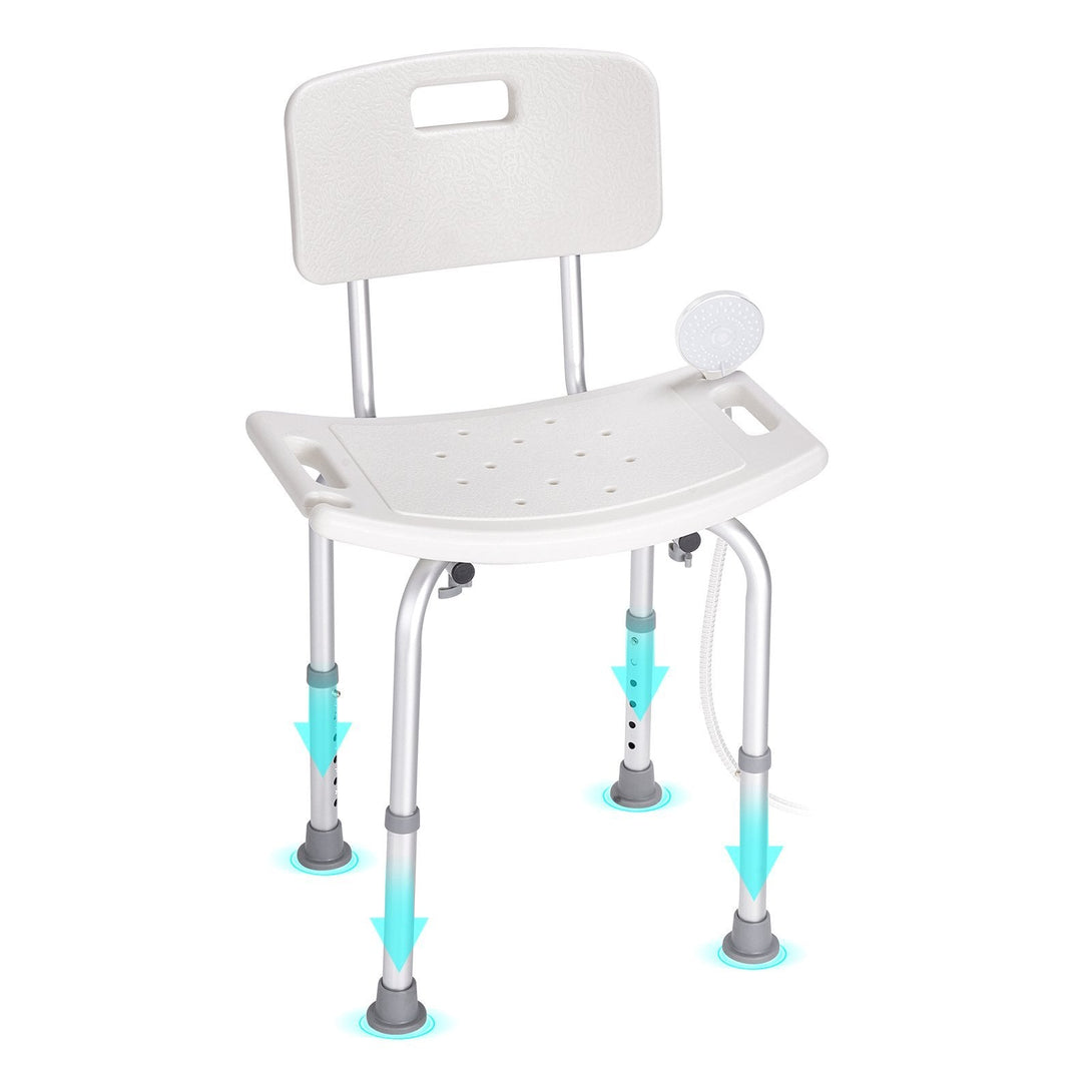 BLYNTRA™ Adjustable Shower Chair with Back & Non-Slip Feet – 350 lb Capacity BLYNTRA
