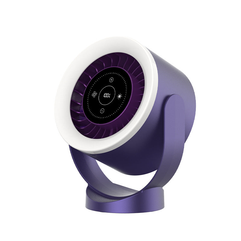 CoolBreeze Adjustable Fan Light with LED Display Silicone Back Scrub Bath Brush