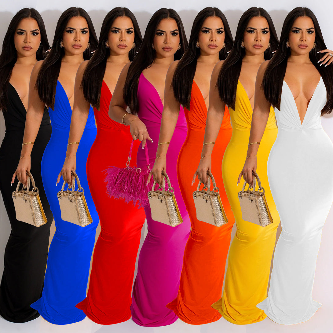 BLYNTRA Sleeveless Solid Dress