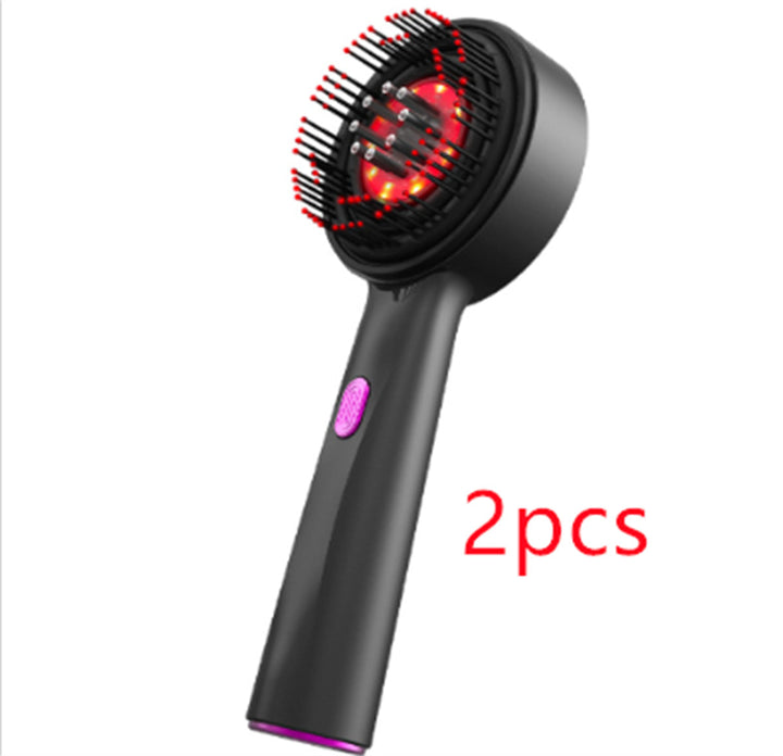 Electric Massage Comb Home Scalp Drain Comb Red Light Anti-slip Hair Care Multi-functional Massage Comb Silicone Back Scrub Bath Brush