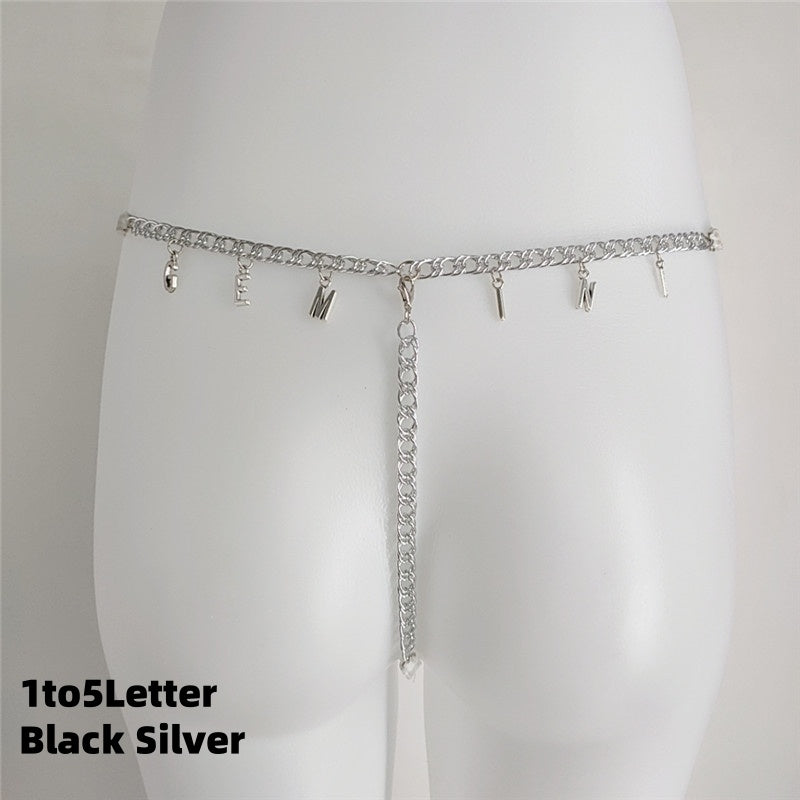 Custom Name Lace Thong & Body Chain Set Silicone Back Scrub Bath Brush