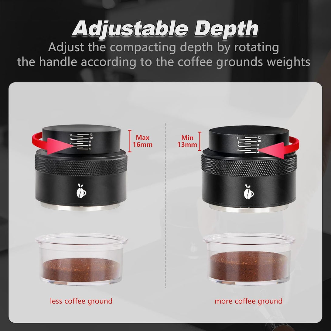 53mm Espresso Tamper | Adjustable Depth, Spring Loaded BLYNTRA