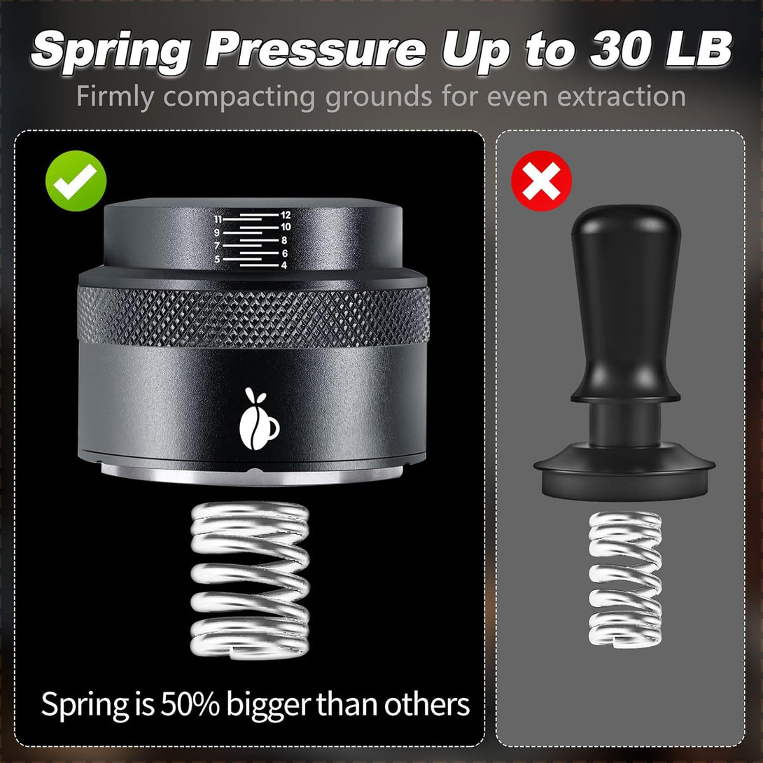 53mm Espresso Tamper | Adjustable Depth, Spring Loaded BLYNTRA