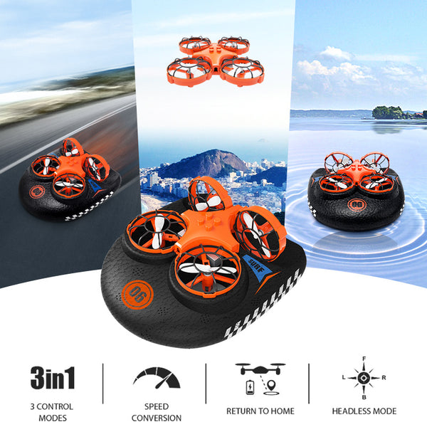 3-in-1 RC Drone Boat Hovercraft Toy