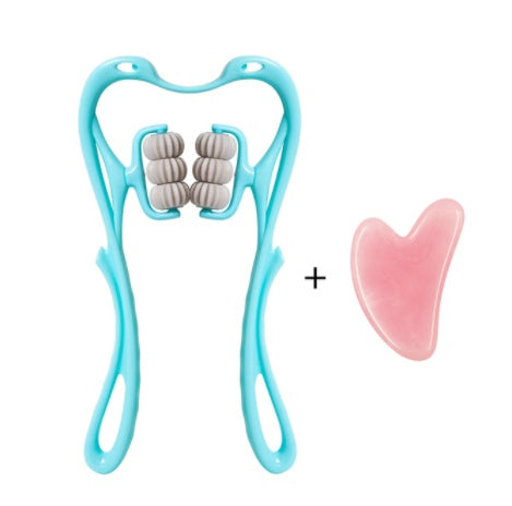 Multifunctional Manual Six-wheel Neck Massager Massage Relieve Roller Massage Tool Silicone Back Scrub Bath Brush
