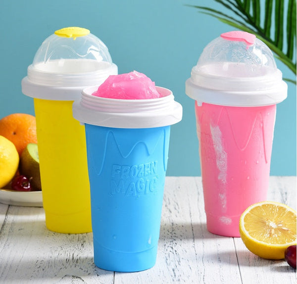 IceCrush Smoothie Cup – Instant Slushie Maker Silicone Back Scrub Bath Brush