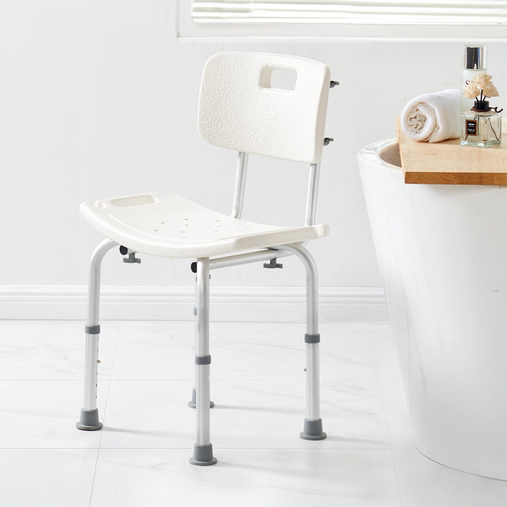 BLYNTRA™ Adjustable Shower Chair with Back & Non-Slip Feet – 350 lb Capacity BLYNTRA