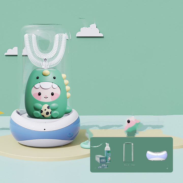 U-shaped Children's Electric Toothbrush Fully Automatic Baby Silicone Back Scrub Bath Brush