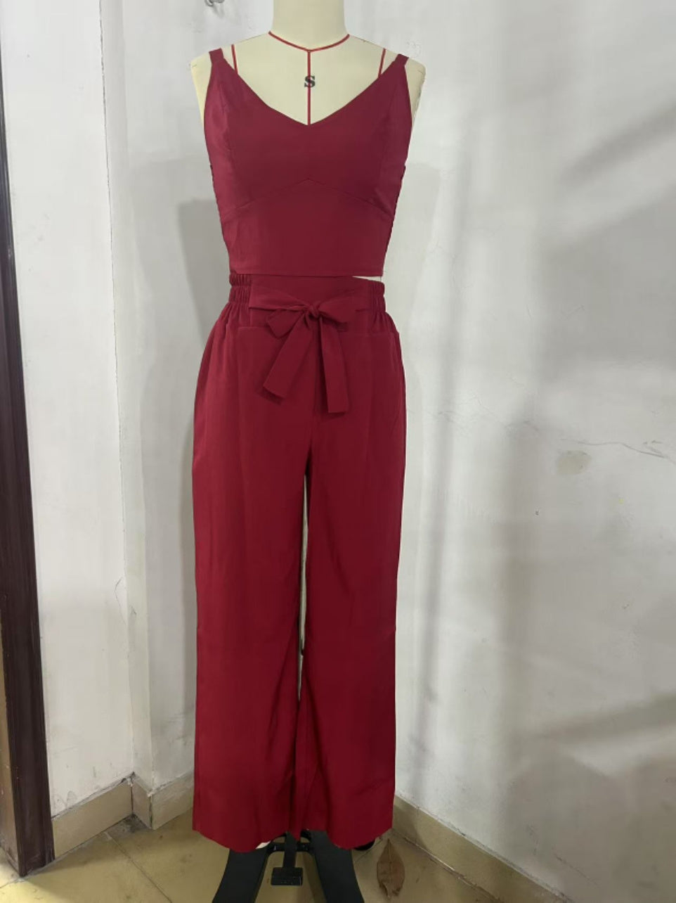 Sexy Backless Two-Piece Pleated Pants Set BLYNTRA