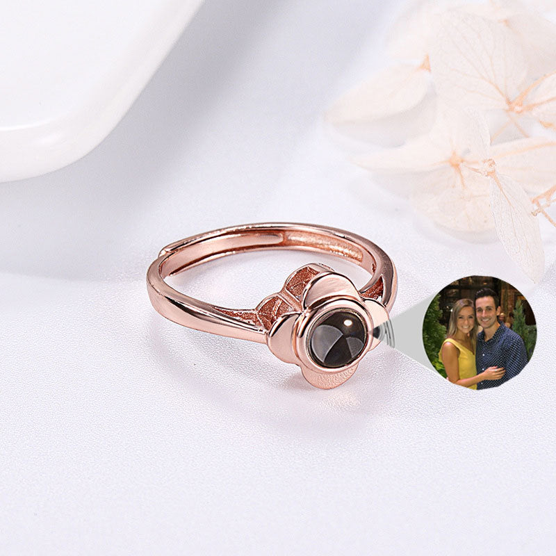 BLYNTRA Projection Photo Ring – Elegant Flower Style for Couples BLYNTRA