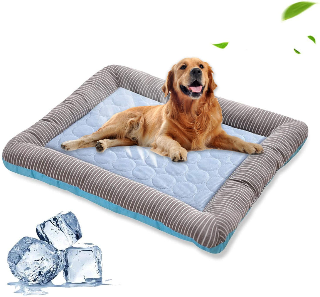 ChillPaws Ice Silk Cooling Mat for Pets Silicone Back Scrub Bath Brush