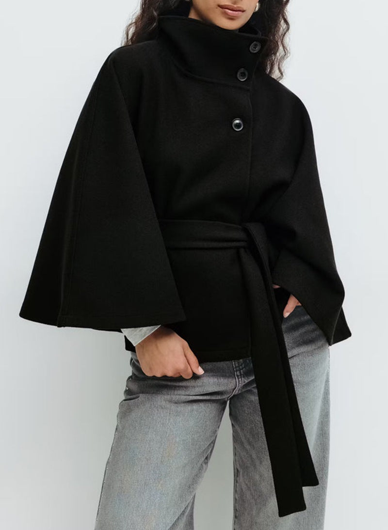 BLYNTRA Belted Batwing Coat – Effortless Style, Cozy Warmth BLYNTRA