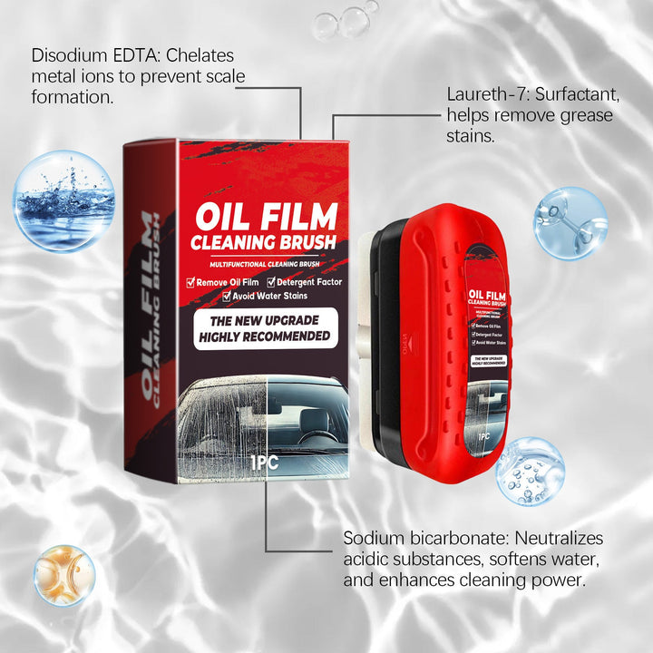Oil Film Remover | Car Glass & Windshield Cleaner Silicone Back Scrub Bath Brush