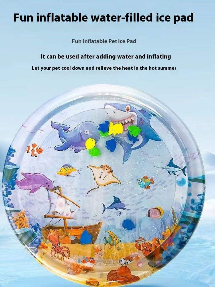 AquaChill Pet Water Cooling Bed Mat Silicone Back Scrub Bath Brush