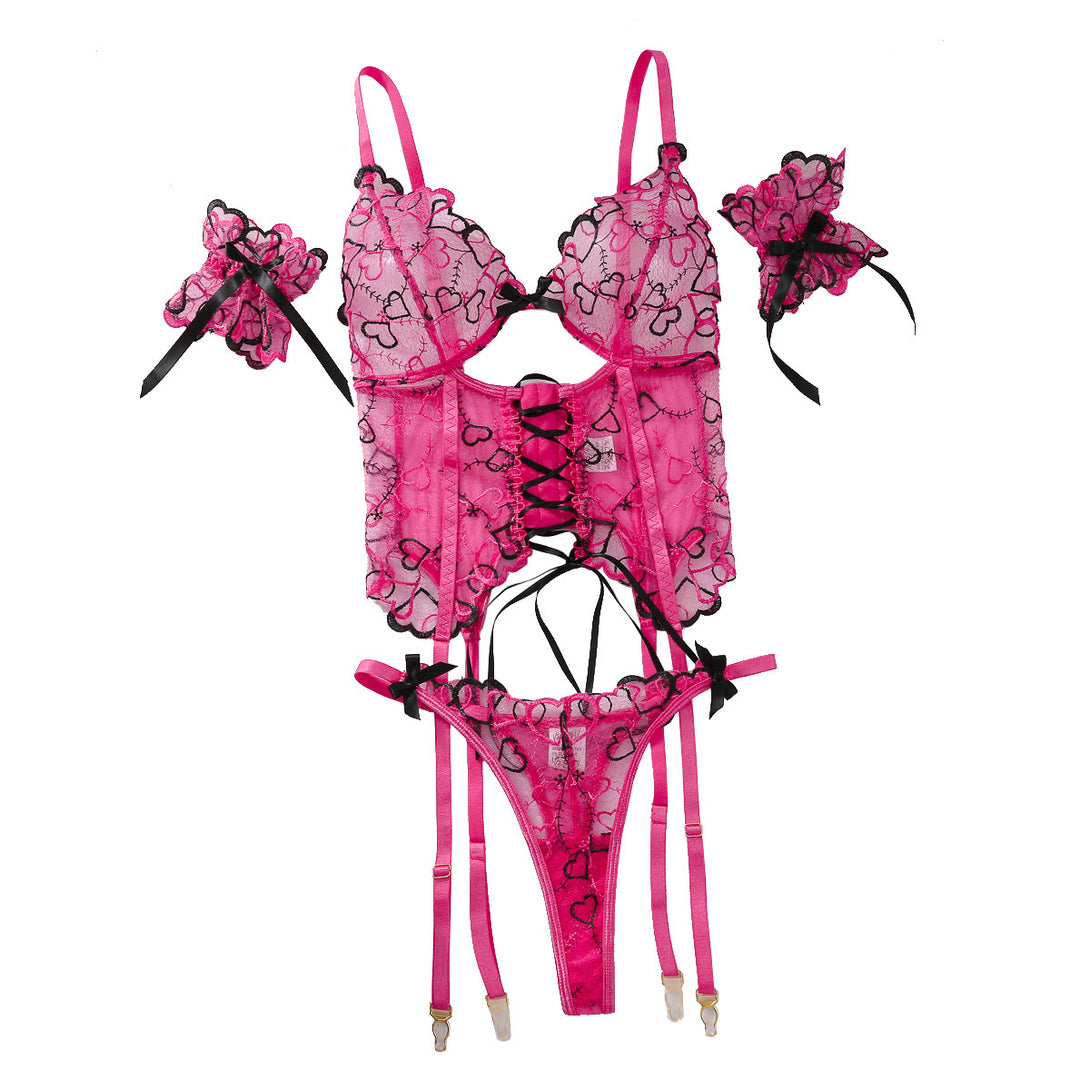 BLYNTRA Sheer Lace Love Embroidered Trio – Sleek & Sensual BLYNTRA