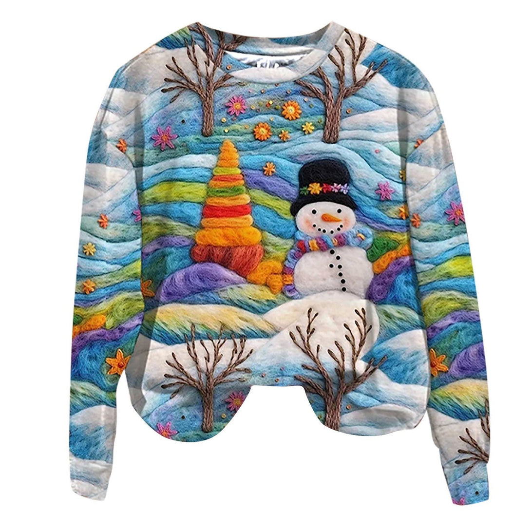 BLYNTRA Santa Claus Print Sweater – Cozy Christmas Holiday Top BLYNTRA