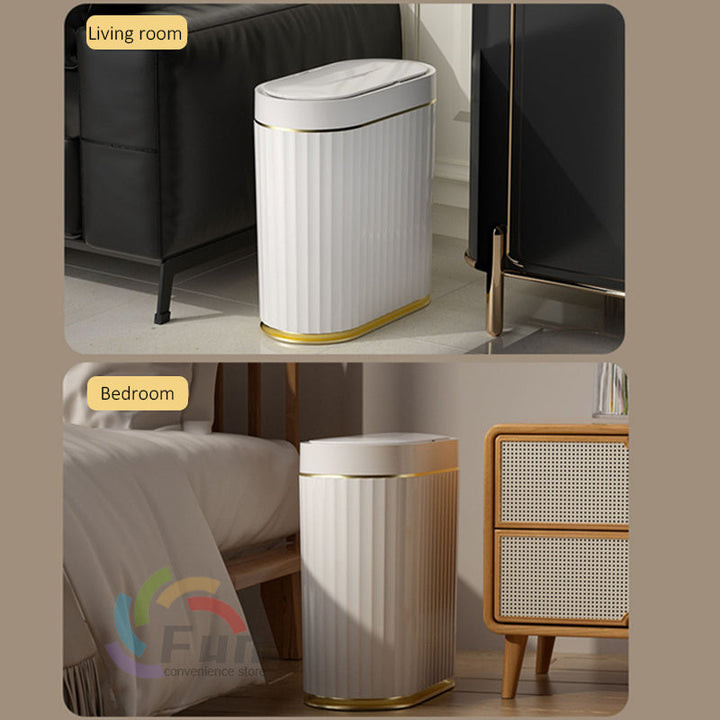 Smart Trash Can With Lid For Bedroom And Living Room Kitchen Storage Box Trash Can Induction Small Car Box Automatic Smart Dustbin Smart Trash Bin Silicone Back Scrub Bath Brush