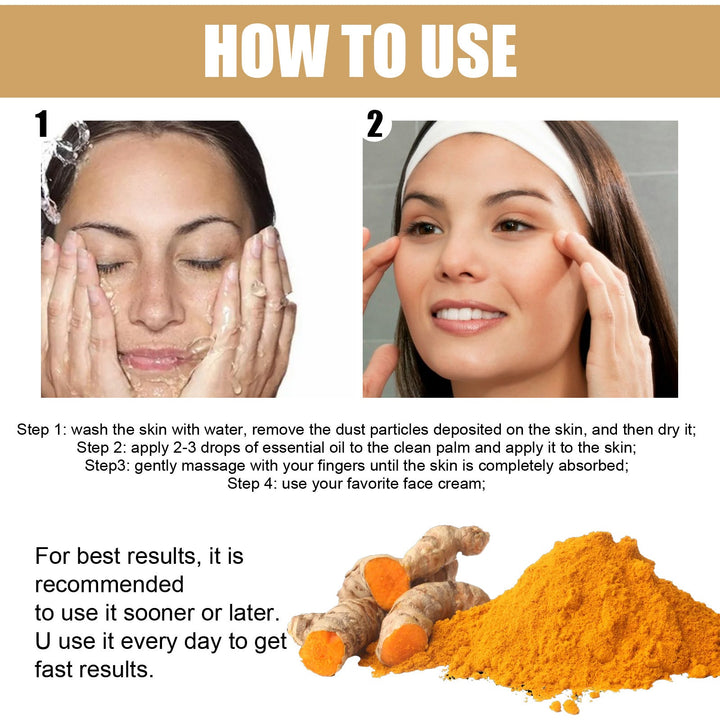EELHOE Turmeric Dark Spot Correction Face Care Spot Moisturizing And Repairing Skin Tone Serum Silicone Back Scrub Bath Brush