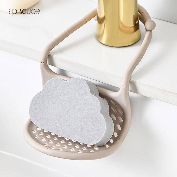 Flexible Hanging Basket Sink Spong Mop Storage Rack Silicone Back Scrub Bath Brush