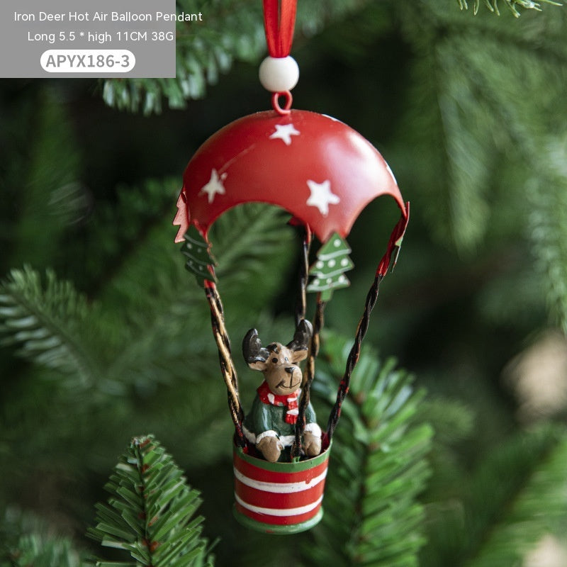BLYNTRA Christmas Hot Air Balloon Pendant – Nordic Iron Tree Ornament Décor BLYNTRA