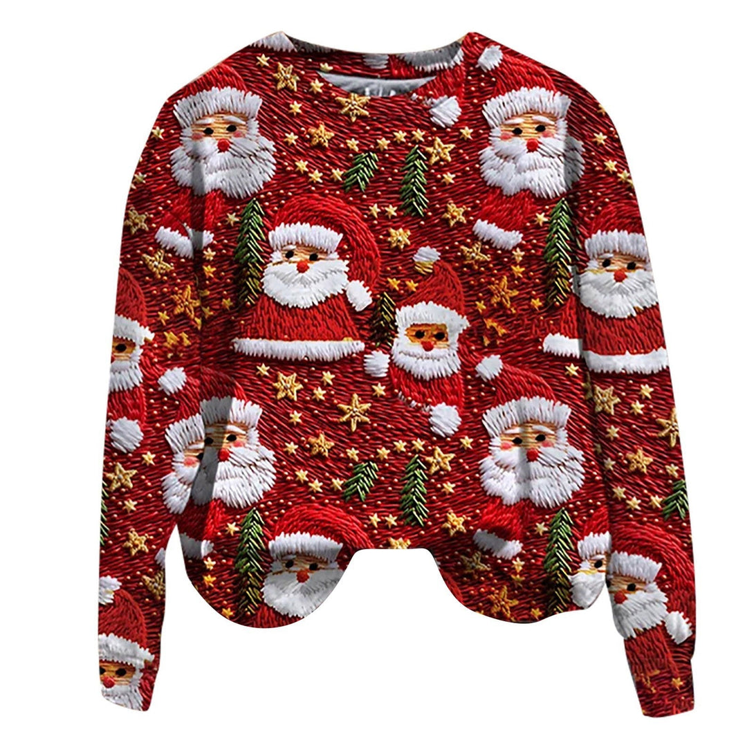 BLYNTRA Santa Claus Print Sweater – Cozy Christmas Holiday Top BLYNTRA