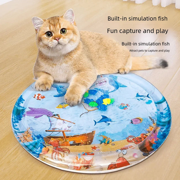 AquaChill Pet Water Cooling Bed Mat Silicone Back Scrub Bath Brush