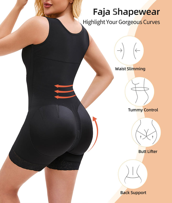 Shapewear Jumpsuit For Women Tummy Control Post Surgery Full Body Shaper Butt Lifter With Zipper Crotch Skimsbodysuits Elegant Bodysuitfajashaper Silicone Back Scrub Bath Brush