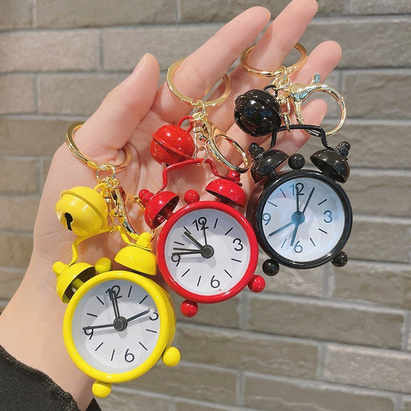 Cute Mini Alarm Clock Keychain Handbag Pendant Silicone Back Scrub Bath Brush