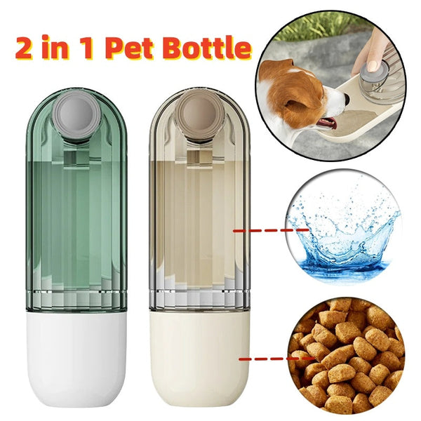 2 In 1 Pet Water Cup Segment Design Green Dog Walking Portable Drinking Cup Dog Feeding Supplies Pet Supplies Dog Walking Water Feeder Pets Products Silicone Back Scrub Bath Brush