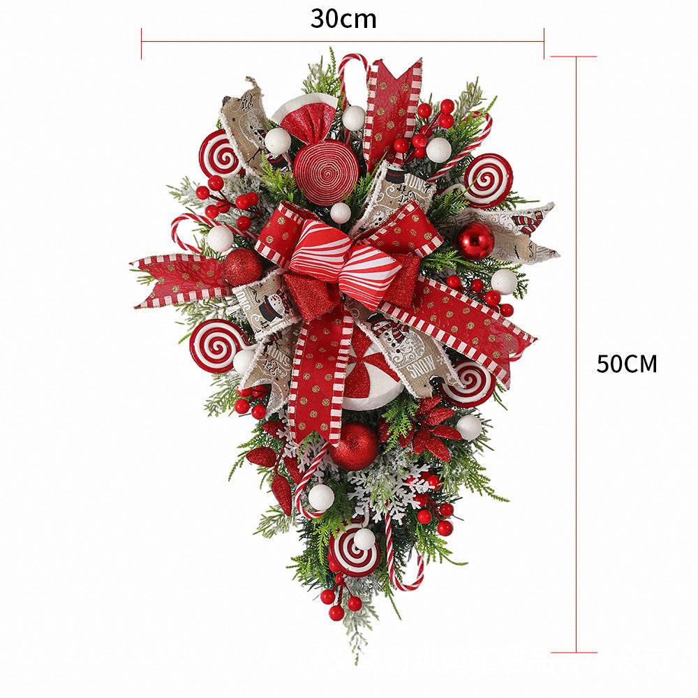 Christmas Wreath & Upside-Down Tree Garland by BLYNTRA – Candy-Decor Artificial Xmas Decor BLYNTRA