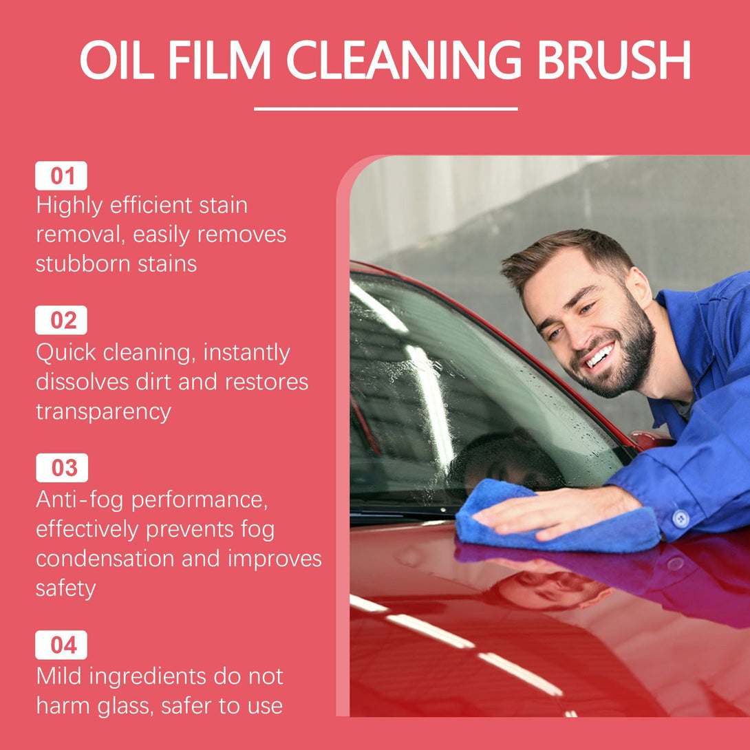 Oil Film Remover | Car Glass & Windshield Cleaner Silicone Back Scrub Bath Brush
