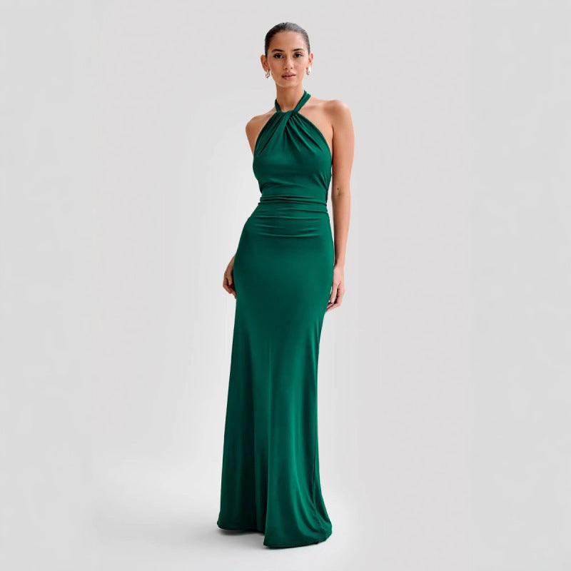 BLYNTRA Backless Halter Maxi Dress – Slimming Bodycon Statement BLYNTRA