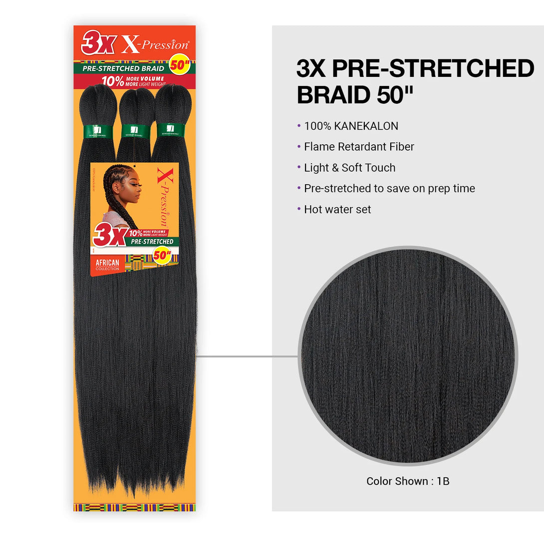 Sensationnel Synthetic Braids XPRESSION 3X Pre-Stretched Braid 50" BLYNTRA