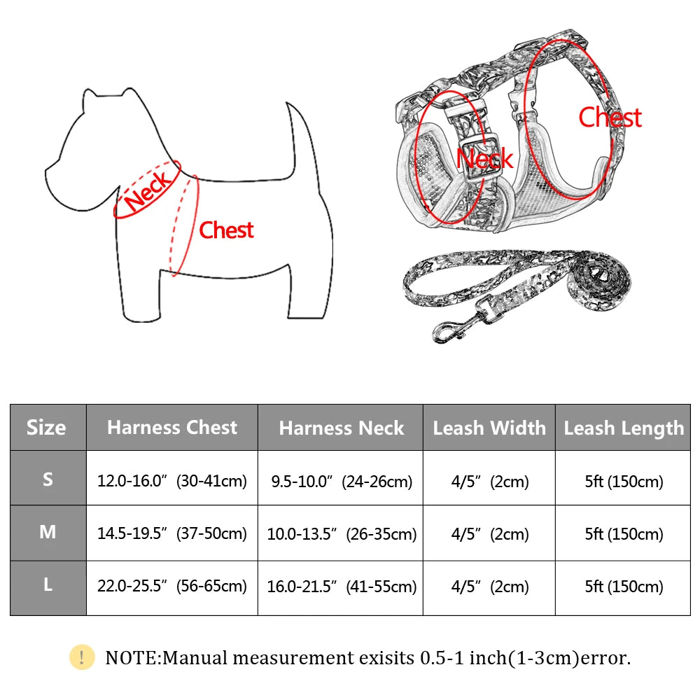 Reflective Mesh Dog Harness & Leash BLYNTRA