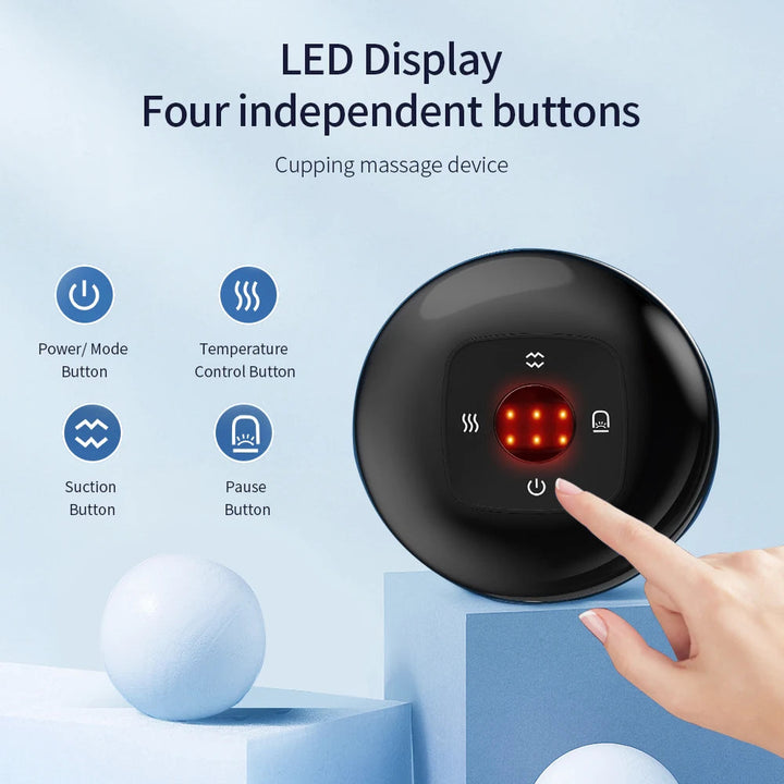 Smart Vacuum Suction Cup Cupping Therapy Massage Jars Anti-Cellulite Massager Body Cups Rechargeable Fat Burning Slimming Device BLYNTRA