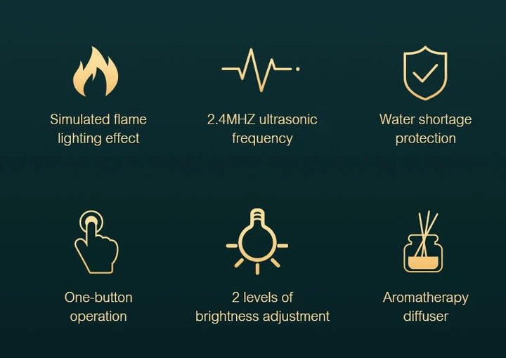 Kinscoter Aroma Diffuser Air Humidifier Ultrasonic Cool Mist Maker Fogger Led Essential Oil Flame Lamp Difusor BLYNTRA
