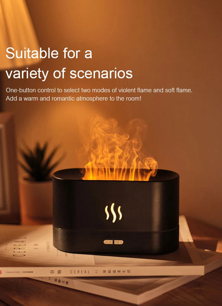 Kinscoter Aroma Diffuser Air Humidifier Ultrasonic Cool Mist Maker Fogger Led Essential Oil Flame Lamp Difusor BLYNTRA